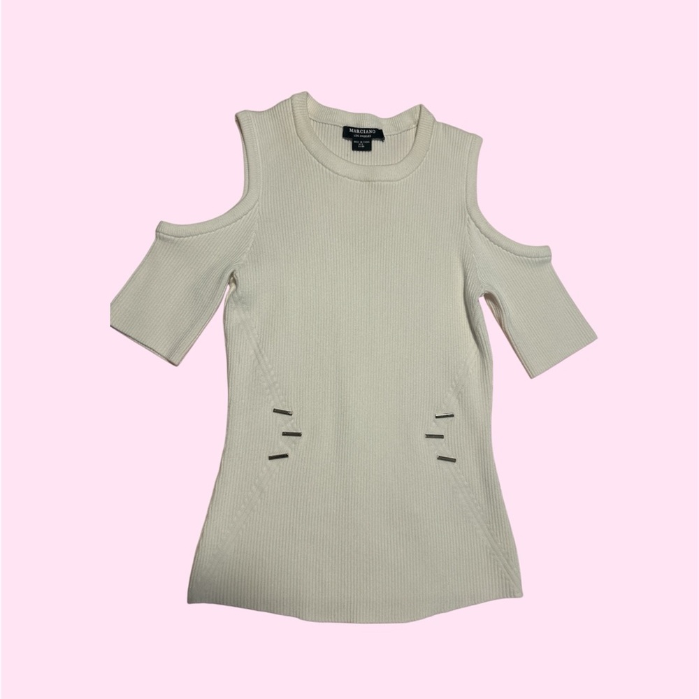 Marciano Cream Cold Shoulder Blouse